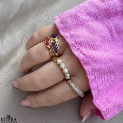 "Vienna" guld ring med pink Tourmalin