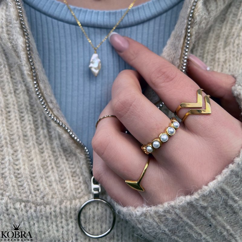 Double Lennox ring in gold