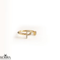 "Zoey" Bogstav ring i 18 karat forgyldt med hvide sten