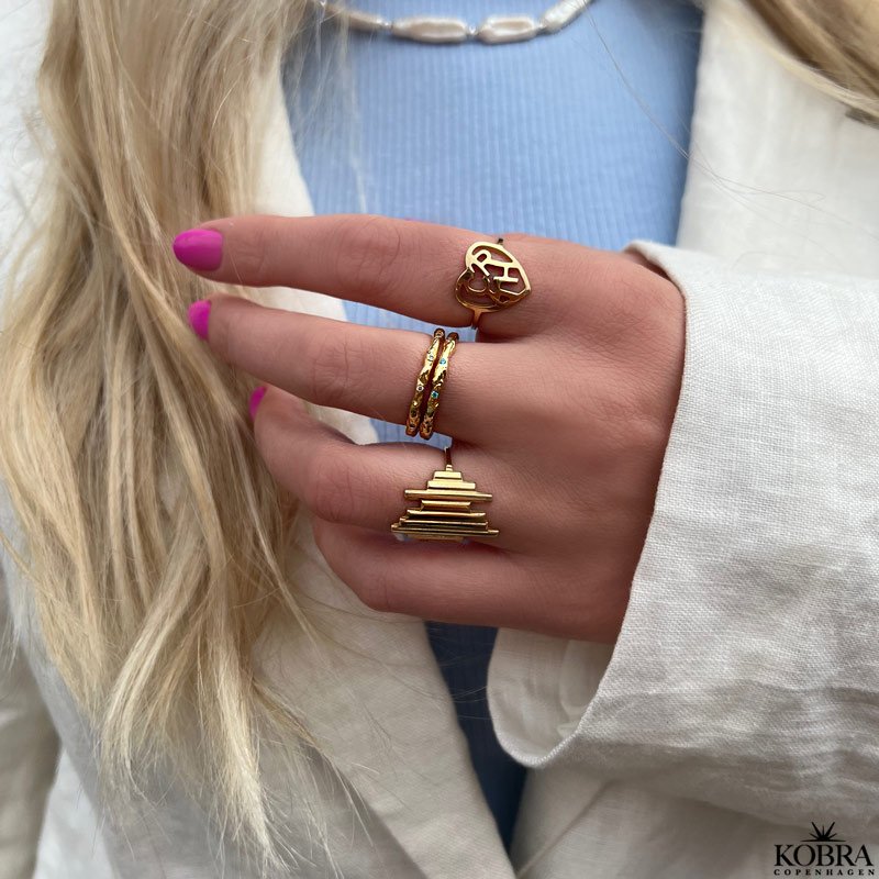 "Soul" hndlavet hjerte guld ring med dine bogstaver