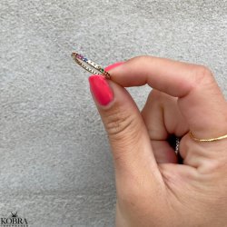 "Hawaii" 18 karat forgyldt ring med multifarvet sten