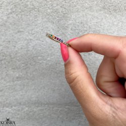 "Hawaii" 18 karat forgyldt ring med multifarvet sten