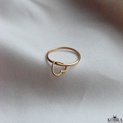 "Helena" guld - fidget -  ring med "lst" hjerte