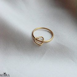 "Helena" guld - fidget -  ring med "lst" hjerte