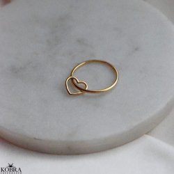 "Helena" guld - fidget -  ring med "lst" hjerte