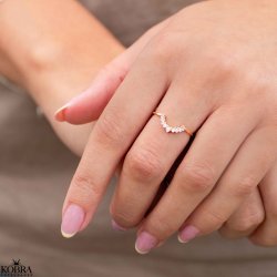  "Alexis" gold-plated ring with pink stone