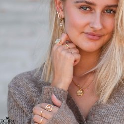 "Moondust" gold ring with moons and stars