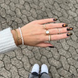 "Leila" 18 carat gold plated bracelet with bow