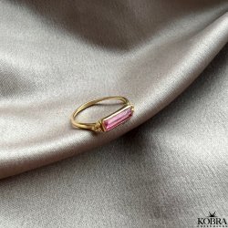 "Vienna" guld ring med pink Tourmalin