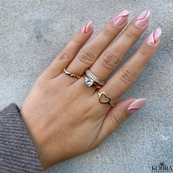 "Lovella" 18 karat forgyldt hjerte ring