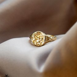 "Envy" Chunky guld ring i organisk design
