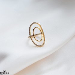 "Corina" forgyldt ring med zirkonia sten