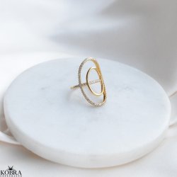 "Corina" forgyldt ring med zirkonia sten