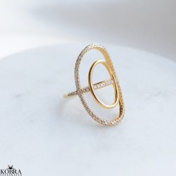 "Corina" forgyldt ring med zirkonia sten