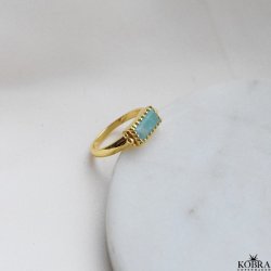 "Princess" guld ring med grn amazonit