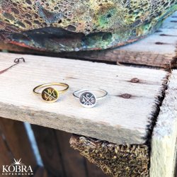 "Havana" slv ring med krydsgravering af dine bogstaver / symboler