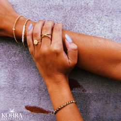 "Havana" slv ring med krydsgravering af dine bogstaver / symboler