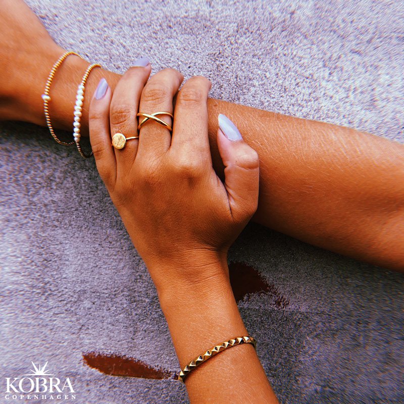 "Havana" slv ring med krydsgravering af dine bogstaver / symboler