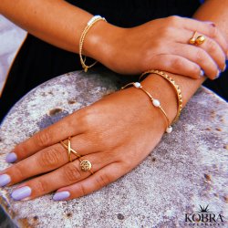 "Havana" slv ring med krydsgravering af dine bogstaver / symboler