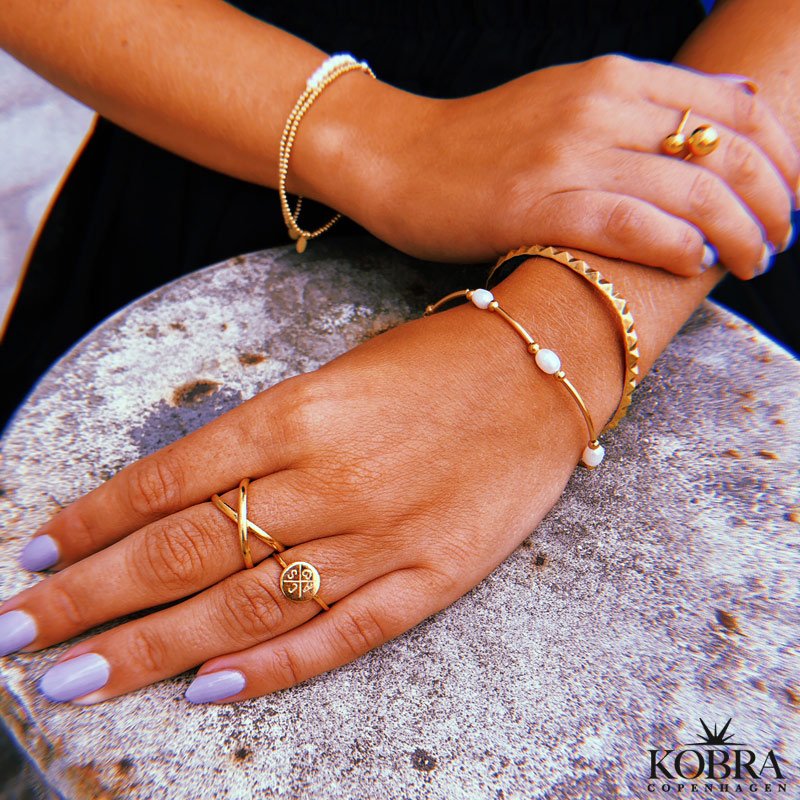 "Havana" slv ring med krydsgravering af dine bogstaver / symboler