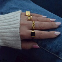 "Clinton" 18 karat forgyldt panzerkde ring