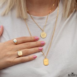 "London" Signet  ring with personalized engraving in 18 carat gold plated silver