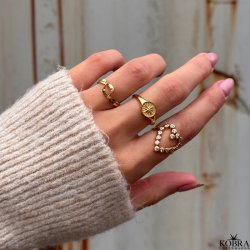 "Zoe" wavy guld ring