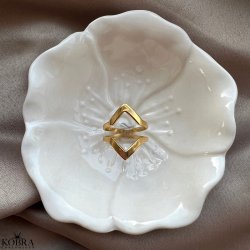 18 karat forgyldt "Lennox" dobbelt V ring