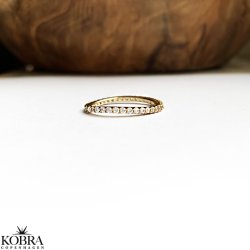 "Hawaii" 18 carat gold plated ring with white stones