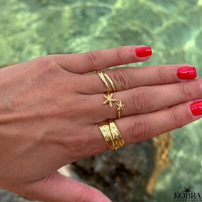 "Stella Marina" guld ring med sstjerner