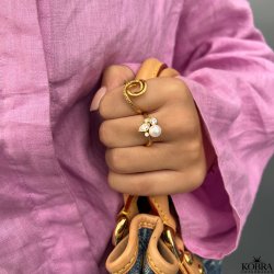 "Viana" unik forgyldt spiral ring