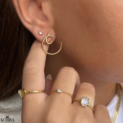 "Atom" 18karat forgyldte spiral reringe