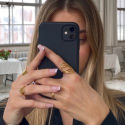 "Hattie" 18 karat forgyldt hammerslet 3i1 ring