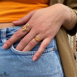 "Nagini" 18 carat gold plated snake ring