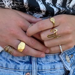 "Nagini" 18 carat gold plated snake ring