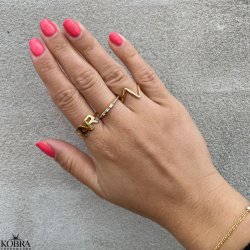 "Wave" 18 carat goldplated wavy ring