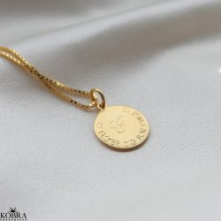 "Story" rund guld halskæde med din personlige gravering