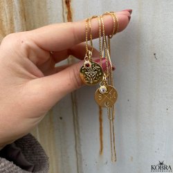 "Poise" Birthstone charm i guld / find din mnedssten