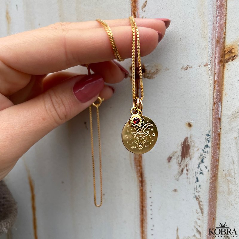 "Poise" Birthstone charm i guld / find din mnedssten