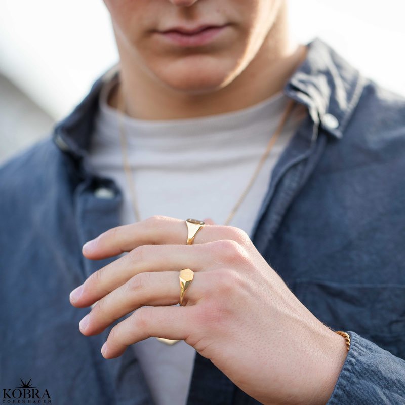 "Jordan" 18 karat forgyldt signet ring til mnd