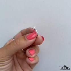 "Flake" enkel earcuff med sten i slv