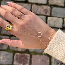 "Rising Sun" gold bracelet and ring