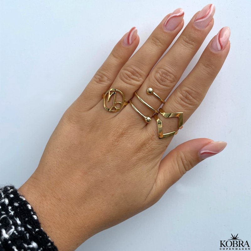 18 karat forgyldt "Lennox" dobbelt V ring