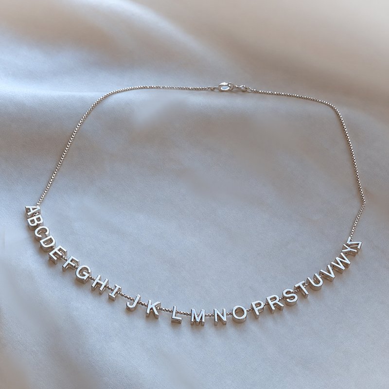 "Chloe" letter necklace in sterling silver with 1 letter