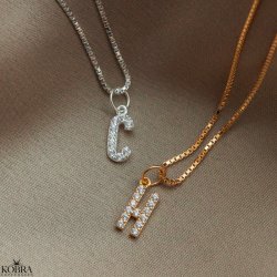 "Alias" silver necklace with your letter