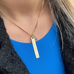 "Alliance" 18 carat gold plated pendant including engraving and gem