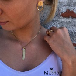 "Alliance" 18 carat gold plated pendant including engraving and gem