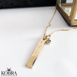 "Alliance" 18 carat gold plated pendant including engraving and gem