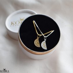 "Lemon Drop" 18k goldplated necklace in silver with lemon slice and zirconia