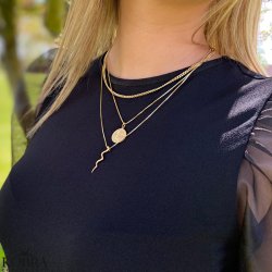 "Clinton" 3mm panzer halskde i sterling slv eller 18 karat forgyldt